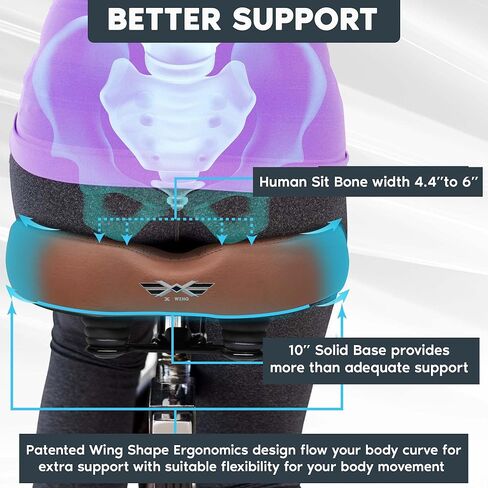 X WING New-Age Noseless Bike Seat Cushion for Men & Women - Extra Padding & Wide - Suitable for City, Electric, Stationary Bikes - Compatible with Peloton Bikes – Wide Winged Bike Seat with Cushion in Saudi Arabia