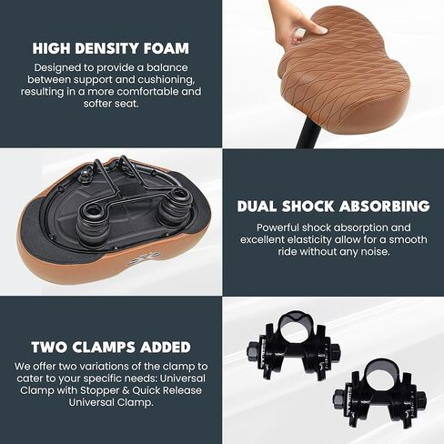 X WING New-Age Noseless Bike Seat Cushion for Men & Women - Extra Padding & Wide - Suitable for City, Electric, Stationary Bikes - Compatible with Peloton Bikes – Wide Winged Bike Seat with Cushion in Saudi Arabia