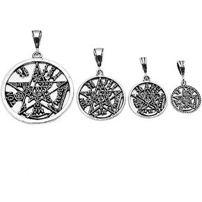 Blue Apple Co. Pentagram Pendant Tetragrammaton Charm Solid Oxidize Design 925 Sterling Silver Religious Pagan Star Shape in Saudi Arabia