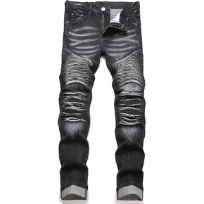 OIIIO Men's Retro Straight-Fit Stretch Jean in Kuwait