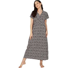 Printed Cotton Rayon Nighties, Half Sleeve Nightwear, Indian Sleepwear Nighty For Women in Kuwait