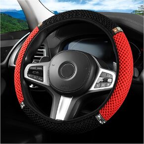 Bling Car Steering Wheel Cover, 15 Inch Crystal Rhinestones Elastic Stretch Breathable Vehicle Steering Wheel Protector for Women Girls, Universal Auto Interior Accessories (Black) in Kuwait