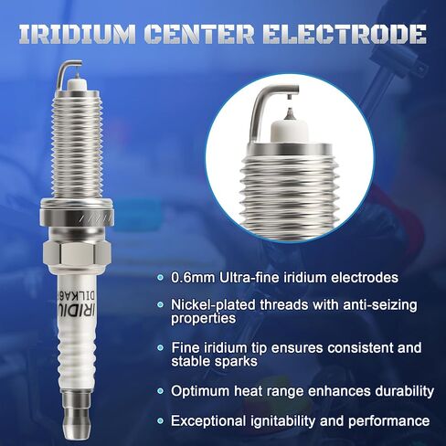 مزدوج Iridium Spark Plugs 4 Pack Fits for 2018-2024 Toyota Camry Corolla Highlander RAV4 Avalon & Lexus ES300H UX250H L4 1.8L 2.5L 2019 2020 2021 2022 2023 2024 استبدال 96210 ، DILKAR6T8 in Saudi Arabia