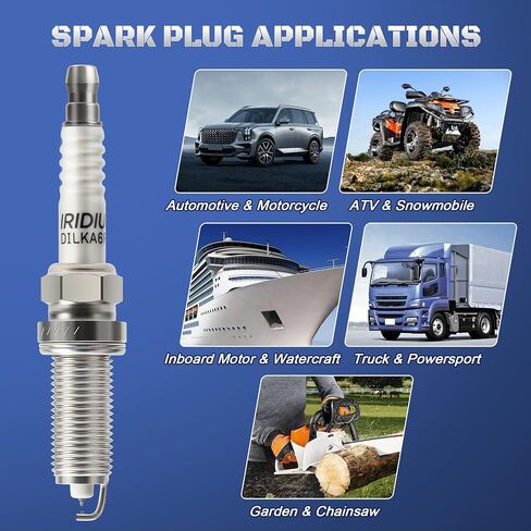 مزدوج Iridium Spark Plugs 4 Pack Fits for 2018-2024 Toyota Camry Corolla Highlander RAV4 Avalon & Lexus ES300H UX250H L4 1.8L 2.5L 2019 2020 2021 2022 2023 2024 استبدال 96210 ، DILKAR6T8 in Saudi Arabia