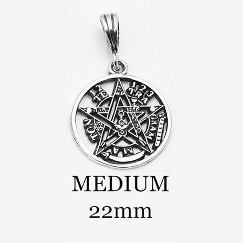 Blue Apple Co. Pentagram قلادة Tetragrammaton Charm Solid Oxidize Design 925 Sterling Silver Device Pagan Star Star in Saudi Arabia