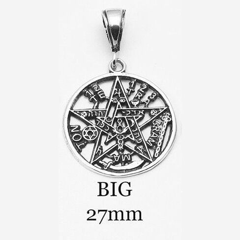 Blue Apple Co. Pentagram قلادة Tetragrammaton Charm Solid Oxidize Design 925 Sterling Silver Device Pagan Star Star in Saudi Arabia