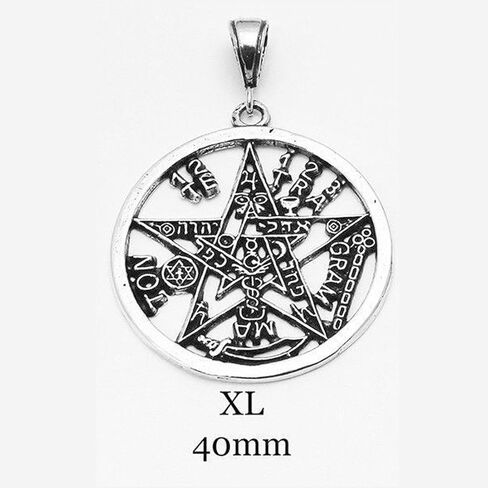 Blue Apple Co. Pentagram قلادة Tetragrammaton Charm Solid Oxidize Design 925 Sterling Silver Device Pagan Star Star in Saudi Arabia