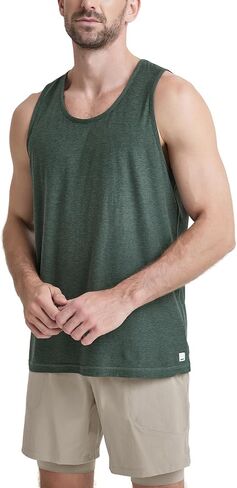 ODODOS Men's Performance Tank - Stratum Tech Tee, Ultra Soft Moisture Wicking UPF 50+ Sleeveless Shirts -The Ascent Series in Saudi Arabia