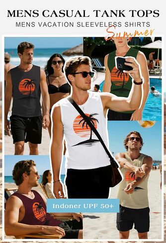 قمم الخزان بلا أكمام رجالي UPF 50+ قميص سريع للتمرين الجاف الجاف. in Kuwait