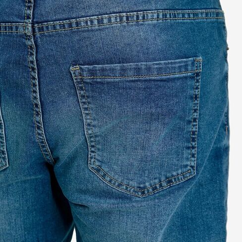 Essentials Men's Casual Slim Fit Denim Jogger Pants Relaxed Fit, Elastic Waist, Adjustable Fabric in Saudi Arabia