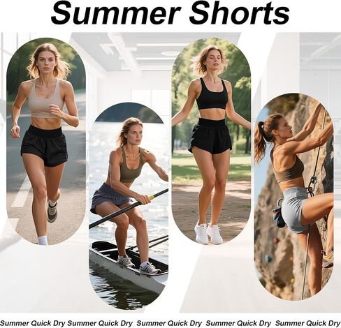 Coume 3 Pack Women's 2 in 1 Running Shorts with Zipper Pockets 2.5" High Waisted Quick Dry Athletic Workout Gym Summer Shorts in Saudi Arabia