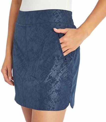 Orvis Women's Embossed Pull-On Travel Skort (Black Rose Embossed Print, L) in Saudi Arabia