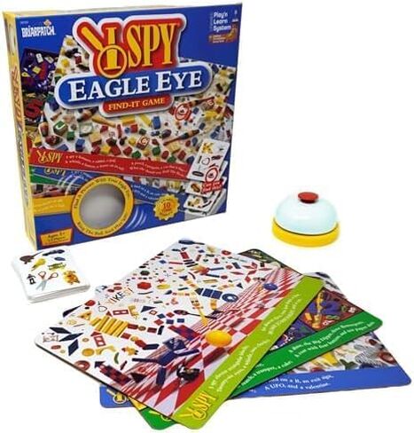 Briarpatch I SPY Eagle Eye Find-It Game - Sharpen Your Senses with Fast, Furious, and Fun Matching! | Includes 30 Double-Sided Cards, 4 Game Boards, and a Bell | For 2 to 4 Players, Ages 5 and Above in Kuwait