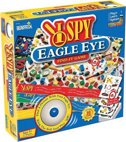Briarpatch I SPY Eagle Eye Find-It Game - Sharpen Your Senses with Fast, Furious, and Fun Matching! | Includes 30 Double-Sided Cards, 4 Game Boards, and a Bell | For 2 to 4 Players, Ages 5 and Above in Kuwait