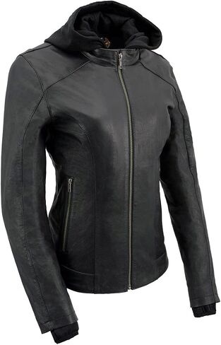 Milwaukee Leather Women's Premium Leather Motorcycle Riding Jacket With Removable Hoodie Liner in Saudi Arabia