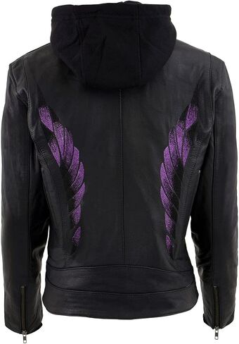 Milwaukee Leather Women's Premium Leather Motorcycle Riding Jacket With Removable Hoodie Liner in Saudi Arabia