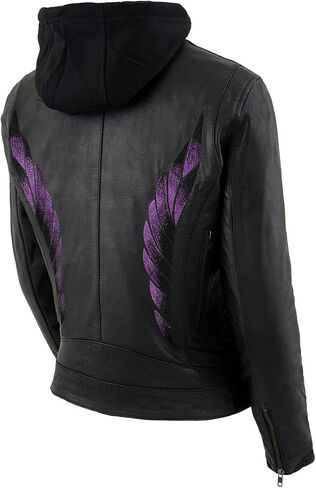 Milwaukee Leather Women's Premium Leather Motorcycle Riding Jacket With Removable Hoodie Liner in Saudi Arabia