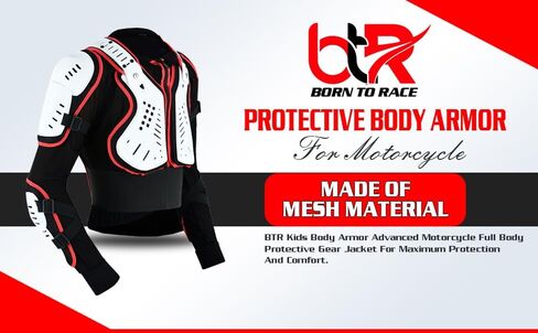 Kids Children Boys Girls Motorcycle Body Armour Jacket Dirt Bike Back Spine Chest CE Approved Protection Jacket in Kuwait