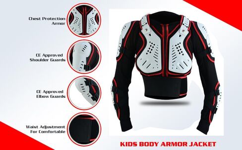 Kids Children Boys Girls Motorcycle Body Armour Jacket Dirt Bike Back Spine Chest CE Approved Protection Jacket in Kuwait