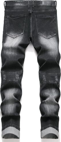 OIIIO Men's Retro Straight-Fit Stretch Jean in Kuwait