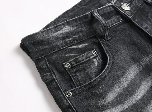 OIIIO Men's Retro Straight-Fit Stretch Jean in Kuwait