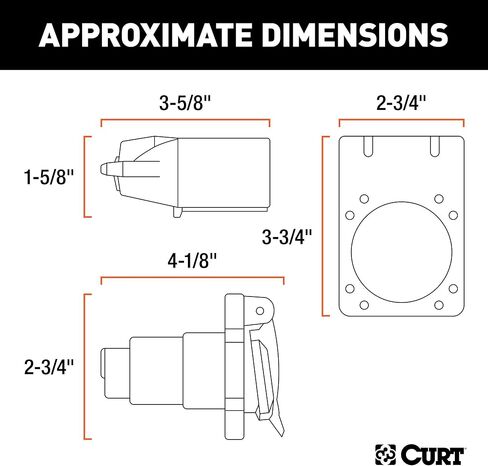 CURT 58152 Vehicle-Side and Trailer-Side 7-Pin RV Blade Wiring Harness Connectors in Saudi Arabia