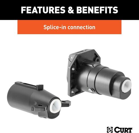 CURT 58152 Vehicle-Side and Trailer-Side 7-Pin RV Blade Wiring Harness Connectors in Saudi Arabia
