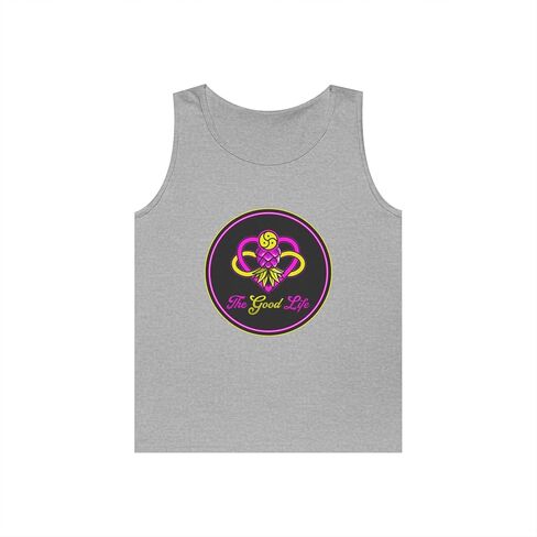 Good Vibes Unisex Heavy Cotton Tank Top, Summer Wear, Casual Style, Festival Outfit, Beach Apparel in Saudi Arabia