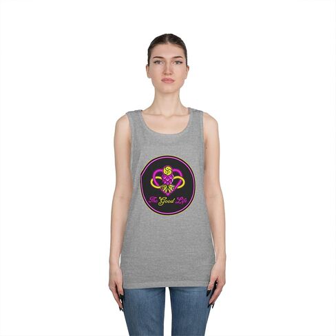 Good Vibes Unisex Heavy Cotton Tank Top, Summer Wear, Casual Style, Festival Outfit, Beach Apparel in Saudi Arabia