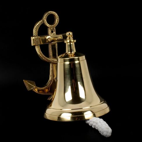 Solid Brass Anchor Wall Bell Decorative Indoor Outdoor Brass Bell Maritime Home Decor Gifts in Saudi Arabia