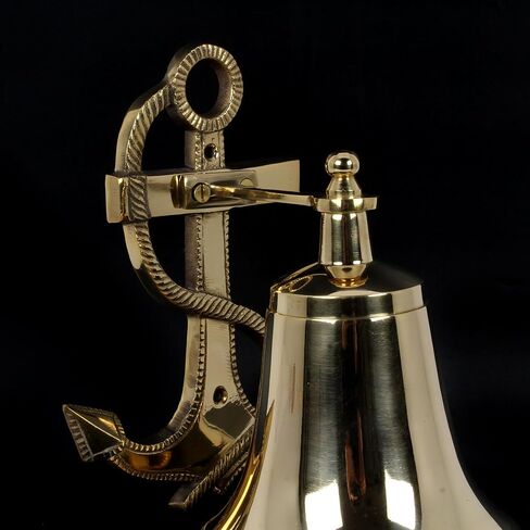 Solid Brass Anchor Wall Bell Decorative Indoor Outdoor Brass Bell Maritime Home Decor Gifts in Saudi Arabia