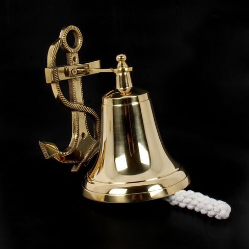 Solid Brass Anchor Wall Bell Decorative Indoor Outdoor Brass Bell Maritime Home Decor Gifts in Saudi Arabia