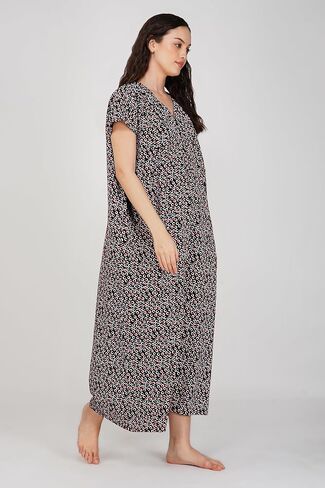 Printed Cotton Rayon Nighties, Half Sleeve Nightwear, Indian Sleepwear Nighty For Women in Kuwait
