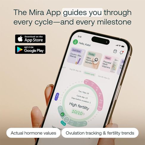 Mira Fertility MAX Wands, Ovulation Test Strips for Women, Predict & Confirm Ovulation at Home, Track PdG, LH and E3G, Use with The Digital Mira Fertility Monitor Kit + App, 20 Tests in Kuwait