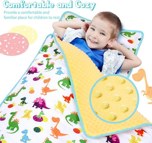 JISEN طفل صغير قيلولة حصيرة 3 في 1 كيس نوم للأطفال مع وسادة قابلة للإزالة وبطانية قيلولة حصيرة للأطفال الصغار للرعاية النهارية مرحلة ما قبل المدرسة رياض الأطفال التخييم السفر حورية البحر in Kuwait