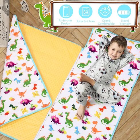 JISEN طفل صغير قيلولة حصيرة 3 في 1 كيس نوم للأطفال مع وسادة قابلة للإزالة وبطانية قيلولة حصيرة للأطفال الصغار للرعاية النهارية مرحلة ما قبل المدرسة رياض الأطفال التخييم السفر حورية البحر in Kuwait