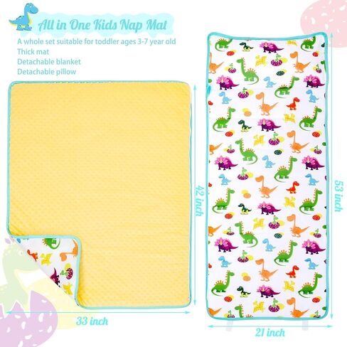 JISEN طفل صغير قيلولة حصيرة 3 في 1 كيس نوم للأطفال مع وسادة قابلة للإزالة وبطانية قيلولة حصيرة للأطفال الصغار للرعاية النهارية مرحلة ما قبل المدرسة رياض الأطفال التخييم السفر حورية البحر in Kuwait