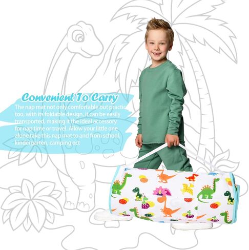 JISEN طفل صغير قيلولة حصيرة 3 في 1 كيس نوم للأطفال مع وسادة قابلة للإزالة وبطانية قيلولة حصيرة للأطفال الصغار للرعاية النهارية مرحلة ما قبل المدرسة رياض الأطفال التخييم السفر حورية البحر in Kuwait