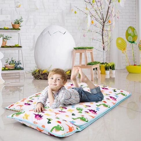 JISEN طفل صغير قيلولة حصيرة 3 في 1 كيس نوم للأطفال مع وسادة قابلة للإزالة وبطانية قيلولة حصيرة للأطفال الصغار للرعاية النهارية مرحلة ما قبل المدرسة رياض الأطفال التخييم السفر حورية البحر in Kuwait