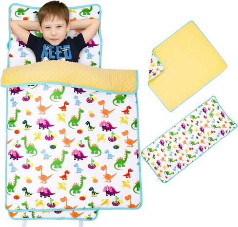 JISEN طفل صغير قيلولة حصيرة 3 في 1 كيس نوم للأطفال مع وسادة قابلة للإزالة وبطانية قيلولة حصيرة للأطفال الصغار للرعاية النهارية مرحلة ما قبل المدرسة رياض الأطفال التخييم السفر حورية البحر in Kuwait