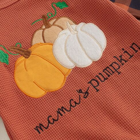 Ledy Champswiin 2Pcs Neutral Outfits Newborn Baby Boy Girl Pumpkin Romper Jumpsuit My 1st Halloween Clothes with Hat in Kuwait