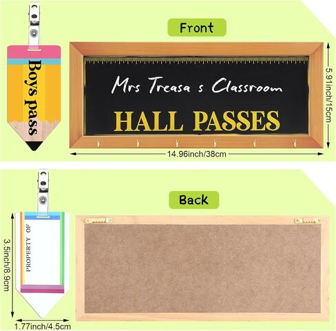 7 Pcs Hall Passes for Classroom Include 1 Hall Passes Boho Chalkboard with 6 Pack of Hall Passes Bathroom Passes for Classroom Elementary Middle School Nurse Library Office Teacher Gift in Saudi Arabia