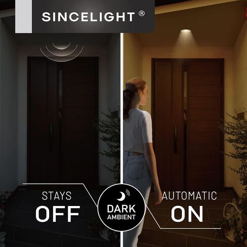 SINCELIGHT Motion Sensor LED Light Bulb 9W E26, PIR Motion-Activated in The Dark, Automatically ON/Off by Dual Sensors, Cool White 6000K, Pack of 2 in Saudi Arabia