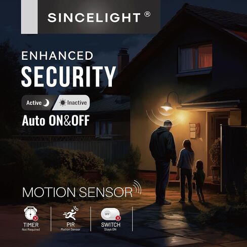 SINCELIGHT Motion Sensor LED Light Bulb 9W E26, PIR Motion-Activated in The Dark, Automatically ON/Off by Dual Sensors, Cool White 6000K, Pack of 2 in Saudi Arabia