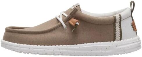 Heydude Wally Craft Linen Timber/Silver Birch Size 12 ، أحذية رجالي ، متسكعون ، مريحون وخفيفون الوزن in Kuwait