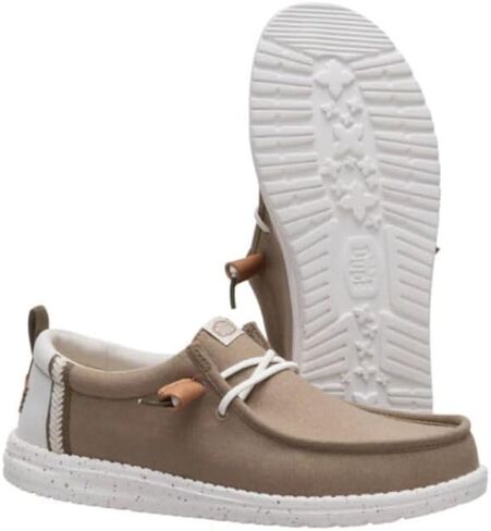 Heydude Wally Craft Linen Timber/Silver Birch Size 12 ، أحذية رجالي ، متسكعون ، مريحون وخفيفون الوزن in Kuwait