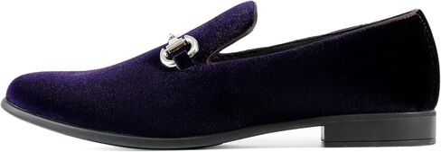 Amali Bradford - Microfiber Men's Slip-On Loafer with Gold Metal Bit - Smoking Slip On Dress Shoes for Men - Microfiber Formal Loafers for Men in Saudi Arabia
