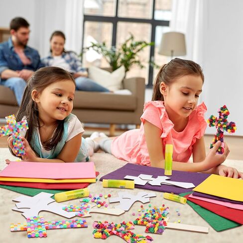 30 Sets Cross Crafts for Kids DIY Christian Jesus Crafts Bible Crafts Sunday School Vbs Supplies Religious Wooden Cross Sticky Boards with Tissue Paper Beads Gift for Church Activities in Kuwait