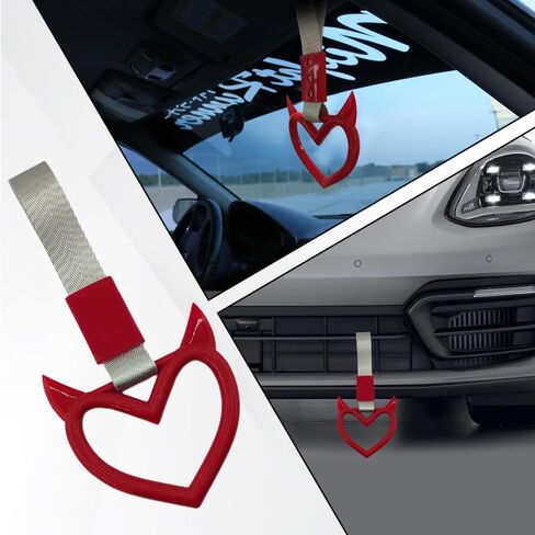 2pcs أحزمة مقبض السيارة على شكل قلب ، وملحقات سيارة القلب ، والقلوب الحلقية على شكل سيارات سحر حزام يدوي ، وملحقات مفاتيح مقبض عالمي مناسبة لحافلة السيارات (أسود+balck) in Saudi Arabia