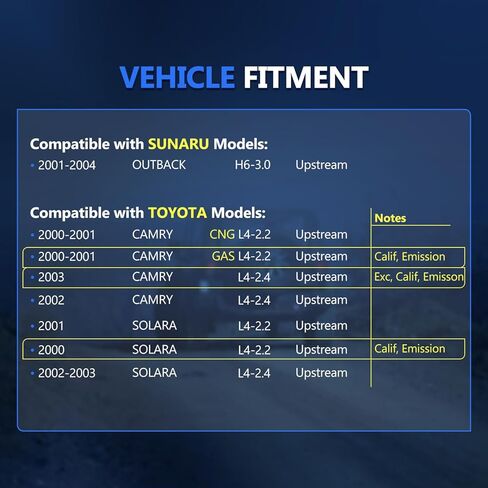 234-9010 نسبة وقود الهواء المنبع O2 O2 Sensor لعام 2000 2001 Toyota Camry Solara 2.2L فقط لمحرك FWD Calif & Gas ، لعام 2002 2003 Toyota Camry Solara 2.4L FWD O2 Sensor 89467-33040 in Saudi Arabia